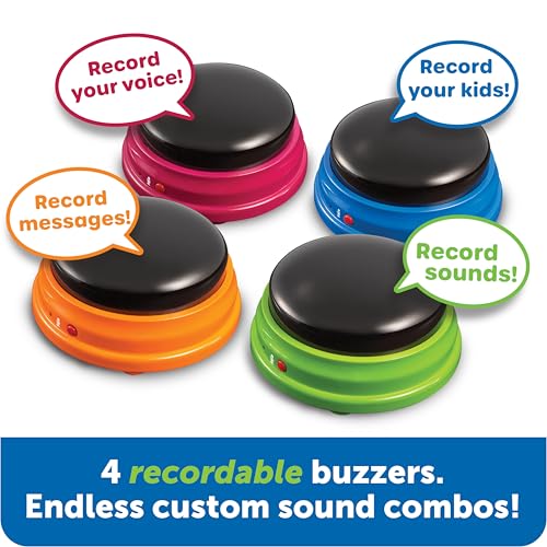 Learning Resources Recordable Answer Buzzers, Set of 4