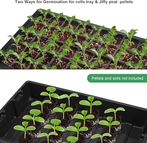 MIXC 5 Pack Seed Starter Tray, 200Cell Mini Propagator Greenhouse Grow Kit - color: Black, size: 40-Cell 5-Pack