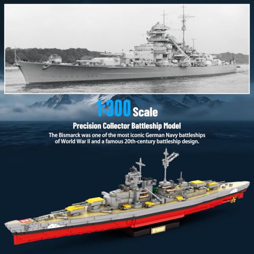 Reobrix World of Warships Bismarck Battleship Building Block Sets 3462PCS