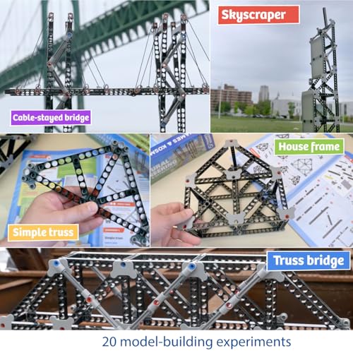 Thames & Kosmos | Structural Engineering: Bridges & Skyscrapers | Science & Engineering Kit | Build 20 Models | Learn about Force, Load, Compression, Tension | Parents' Choice Gold Award Winner, Blue