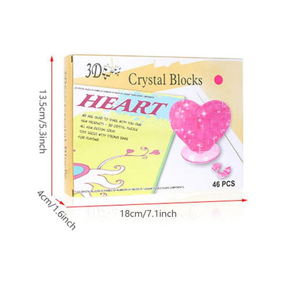 3D Crystal Heart Puzzle,Crystal Puzzle Brainteasers for Puzzlers Ages 16 and Up,46PCS(Purple) - color: Purple-heart
