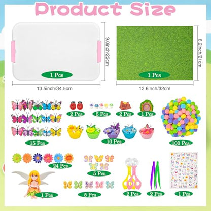 Cinrobiye 197 Pcs Butterfly Learning Activity Set, Spring Nature Sorting Activities with Butterflies, Flowers, Garden Accessories for Fine Motor Activities, Preschool Classroom Learning STEM Education