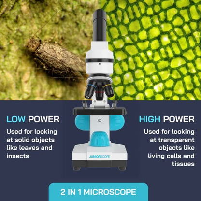 Omano Juniorscope Microscope for Kids – Microscope Kit for Kids 8+ for Science Microscope Experiments – Kids Microscope Kit that Encourage STEM Exploration – Beginner Microscope for Kids 8+