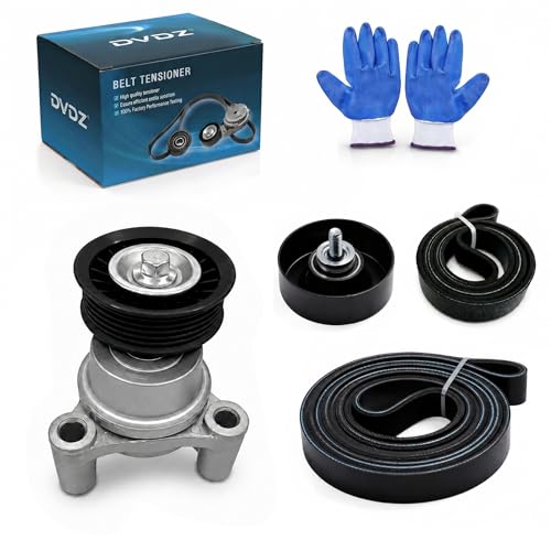 Serpentine Belt Tensioner Idler Pulley Kit with EPDM Belts Compatible with Chevy Silverado 1500 Avalanche Tahoe 2009-2013, GMC Sierra 1500 Yukon 2010-2013, Hummer H2 H3 2009, Replace 39083, 36299 - size: 39083+36299+4PK902+6PK2370