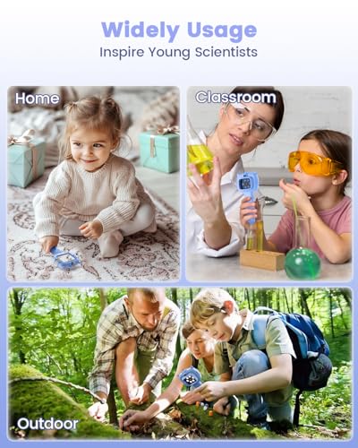 Kids Microscope Outdoor Toys - Handheld Microscopes Autofocus - color: Blue