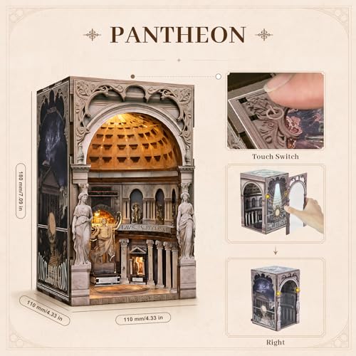 MiniCity 2-Piece Book Nook Kit Set, DIY Miniature House Kit for Adult - color: Pantheon & Duomo Di Mliano