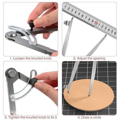 6 inch Alloy Professional Woodworking Pencil Compass Scribe Tool with Lock - size: 1 Count (Pack of 1)