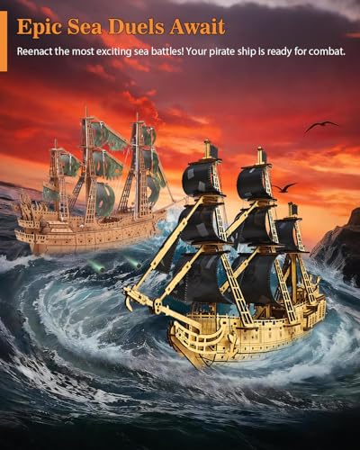Pirate Ship 3D Wooden Puzzle for Adults - Ideal Christmas or Thanksgiving Gift for Model Enthusiasts 3D Puzzles for Adults - style: Legacy Ship Puzzle