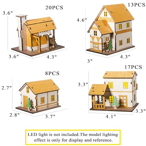 Log Cabin Mini House 3D Wooden Puzzle Model (9-in-1 (B)) - color: 9-in-1 (B)