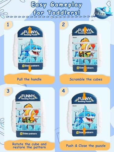 16-Piece Rotating Puzzles for Kids, Toddlers Toys 3+ - color: Ocean World