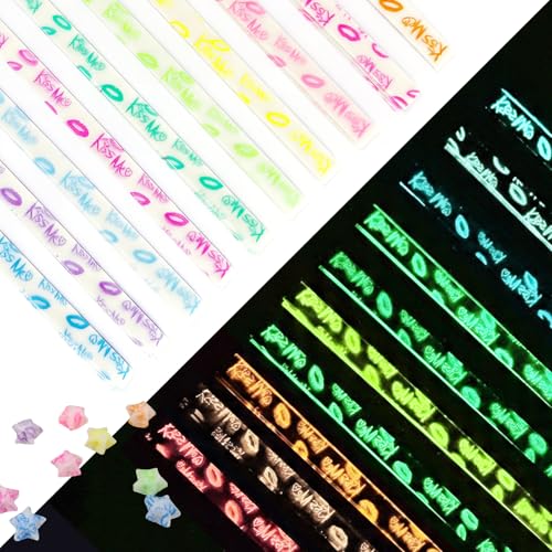 Jtnohx Luminous Origami Star Paper Strips Luminous Origami Kiss 630 Sheets - color: kiss