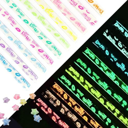 Jtnohx Luminous Origami Star Paper Strips Luminous Origami Kiss 630 Sheets - color: kiss