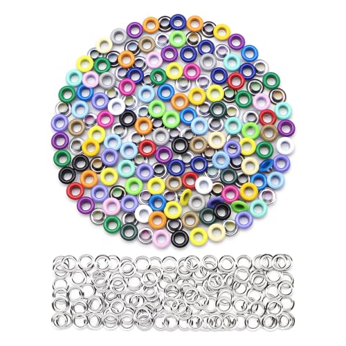 SEMINI 400 Sets 5mm Multi-Color Grommet Kit for Fabric Leather Crafts - color: Colorful,5mm,400Set