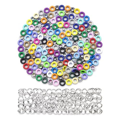 SEMINI 400 Sets 5mm Multi-Color Grommet Kit for Fabric Leather Crafts - color: Colorful,5mm,400Set