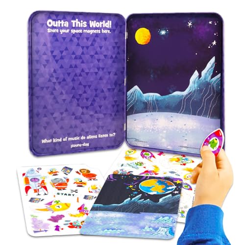 Highlights Activity Box Magnetic Play Set - Bundle with Magnetic Create A Scene Creation Board Tin Featuring Outer Space and More Plus Door Hanger