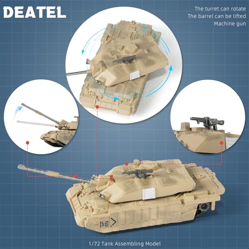 SEBUNAS 1/72 Scale Challenger 2 Military Tank Quick Build Model Kits - color: 3.Challenger II