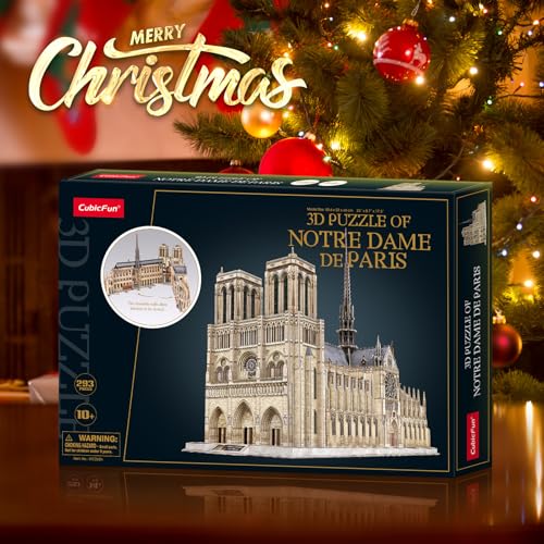CubicFun Notre Dame de Paris 3D Puzzle with Opening Wall, 293 Pieces - style: France︱Notre Dame de Paris