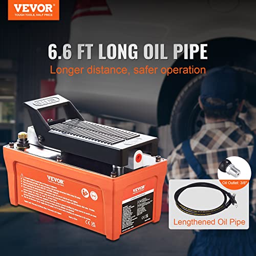 VEVOR Air Hydraulic Pump 10,000 PSI 1/2 Gal Reservoir NPT 3/8" Oil Outlet
