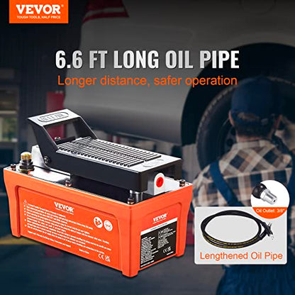 VEVOR Air Hydraulic Pump 10,000 PSI 1/2 Gal Reservoir NPT 3/8" Oil Outlet