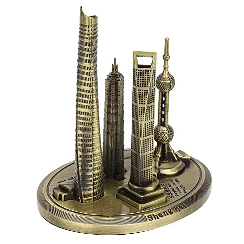 Architecture Shanghai Building Kit Oriental Pearl Tower Global Model Oriental Pearl Tower Global Financial Center Model Shanghai Building Collection(Bronze-Small)
