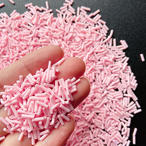 50g Fake Sprinkles Resin Sprinkles Fake Candy Sprinkles Clay Sprinkles Polymer Sprinkles Polymer Clay Slices for Nail Art DIY Crafts Cake Phone Case(16-Light Pink） - color: 26-Light Pink