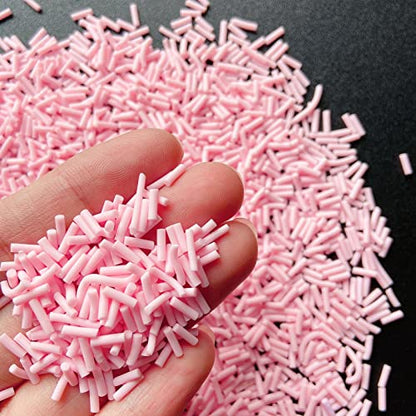50g Fake Sprinkles Resin Sprinkles Fake Candy Sprinkles Clay Sprinkles Polymer Sprinkles Polymer Clay Slices for Nail Art DIY Crafts Cake Phone Case(16-Light Pink） - color: 26-Light Pink