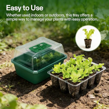 VIVOSUN 6-Pack Seed Starter Trays, 72-Cell Starter Kit with Humidity Dome - size: 6-Pack 72-Cell, style: Trays