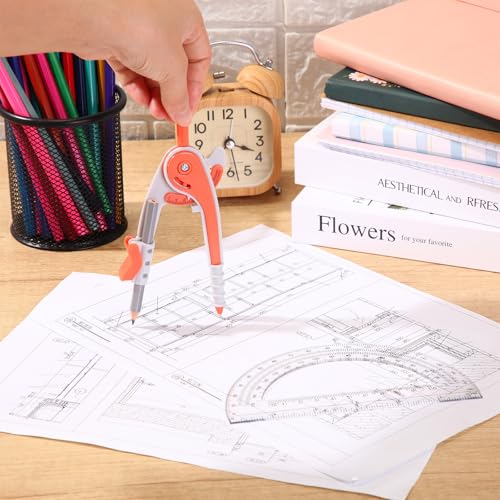 Eboot Student Geometry Math Set, Drawing Compass and 6 in, Watermelon Red - color: Watermelon Red