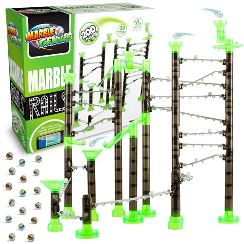 Marble Genius Marble Rails Starter Set, 200 Pieces, STEM Toy