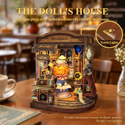 Book Nook Kit DIY Miniature House 3D Wooden Puzzle - Inchspace Bookstore - color: Inchspace Bookstore