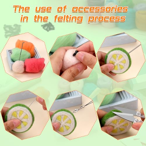 IMZAY Needle Felting Kit, 72 Colors Felting Wool Kit Wool Roving - size: Small+