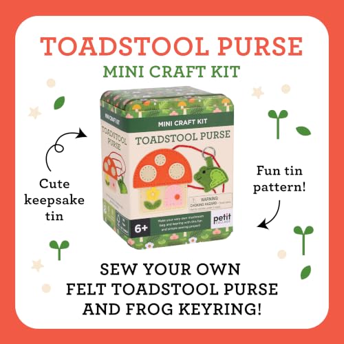 Petit Collage: Toadstool Purse Felt Craft Kit with Frog Charm