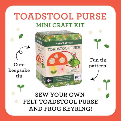 Petit Collage: Toadstool Purse Felt Craft Kit with Frog Charm