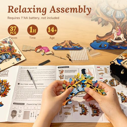 3D Wooden Puzzle for Adults - Tree of Life Clock - color: Tree of Life