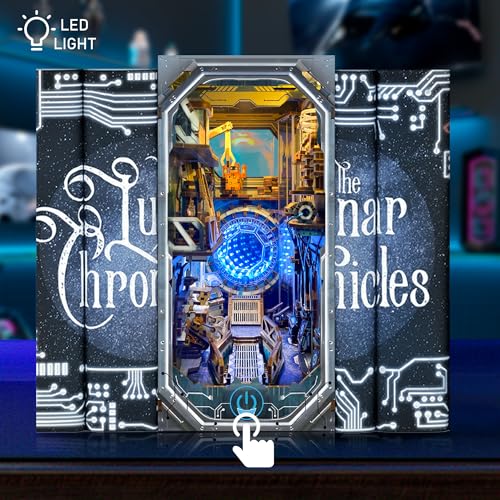 DIY Book Nook Kit sci - fi 3D Wooden Puzzles for Adults & Beginners - color: Planetary Era