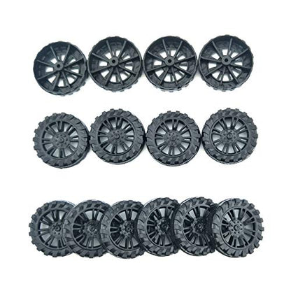 EUDAX 30mmx8mm Plastic Roll 2mm Dia Shaft Toys Wheel and 2mmx100mm STEM Shaft Round Rod Axles for DIY Toy RC Car Truck Boat Helicopter Model Part (Black, 100pcs) - color: Black, size: 100pcs