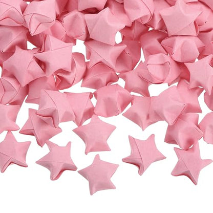 MECCANIXITY 300 Pcs Paper Stars Pre-made Origami Lucky Wishing Star for Best Wish Christmas Party Wedding Valentine's Day Girl Friends Gift(Pink) - color: Pink