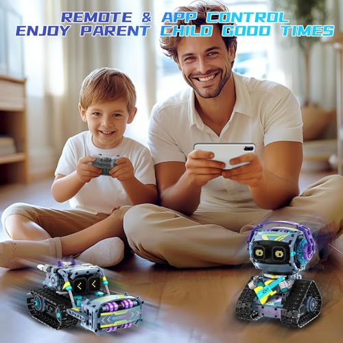 STEM Robot Building Kit for Boys Ages 8-12, 3 in1 Robotics Toys with Remote & App-Controlled, 433 Pieces Buildable Robotics Coding Toy Sets for Kids Boys Girls Birthday Gifts