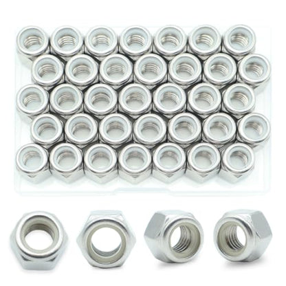 1/2-13 Nylon Insert Lock Nuts 21 Pack, 304 Stainless Steel Hardware Nuts - size: 1/2"-13 (21 Pcs)