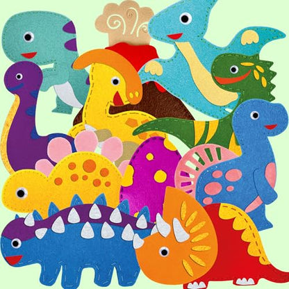 Sewing Kit for Kids Ages 8-12 - 12 Beginner DIY Kids Sewing Crafts Ages 4-7 - color: 5.0 Dino