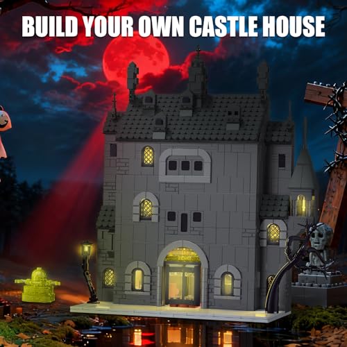 Haunted House Gothic Castle Halloween Building Set with Light for Adults