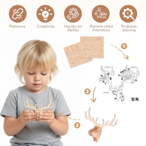 3D Wooden Puzzles for Kids, 8 Pcs Animal Assembly Model Wood Arts and Craft Puzzles Set, No-Glue DIY Delicate Pendant STEM Toys for Boys Girls Ages 6+, Educational Birthday Gift, Party Favors - color: Pendant Puzzles