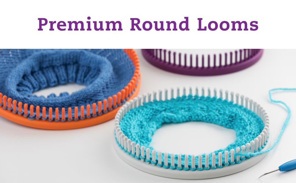 Authentic Knitting Board Premium Round Loom Set, Small Gauge Knitting Looms - style: Round