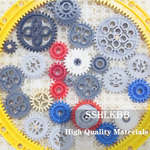 496 Pcs Technical Parts Building Blocks Gears Axle Pin Connector Compatible with Major Brand Toy Technical Cam Worm Cogs Gears Steering Parts Differential Engine Kit MOC Pieces for Replacement - style: MA395