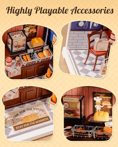 Rolife Super Creator Mini Series Fruits Shop, DIY Plastic Miniature Kits Retail Store Series, Mini Model House Building Set for Teens Aged 14+, DIY Crafts/Hobbies for Adults (Nature Energy Fruits) - style: Butter Bakery House