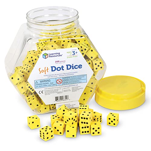 hand2mind Foam Round Two-Color Counters Classroom Bulk Kit, Quiet Math Tokens (Pack of 1000) & Learning Resources Hands-On Soft Dot Dice Bucket, Classroom or Homeschool Supplies, Set of 200, Ages 3+