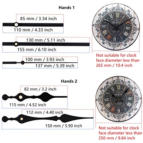 12888 Quartz DIY Wall Clock Movement Mechanism Repair Parts ( Black Hands ) - color: Black Hands