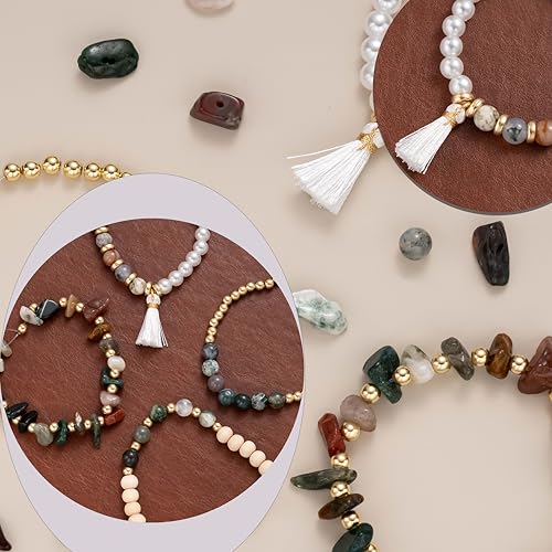 Xylise Jewelry Making Supplies Kit Natural Stone Beads for Irregular Natural Stone with for DIY Craft Bracelet Necklace Earrings for Adults(Agate) - color: Agate