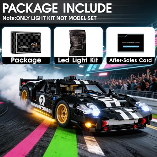 LED Light for Lego Technic 1966 Ford GT40 MKII Race Car 42223 Set, Light Kit Compatible with Lego 42223 Building Blocks Model, Not Included The Model Set - style: 42223
