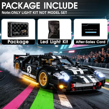 LED Light for Lego Technic 1966 Ford GT40 MKII Race Car 42223 Set, Light Kit Compatible with Lego 42223 Building Blocks Model, Not Included The Model Set - style: 42223